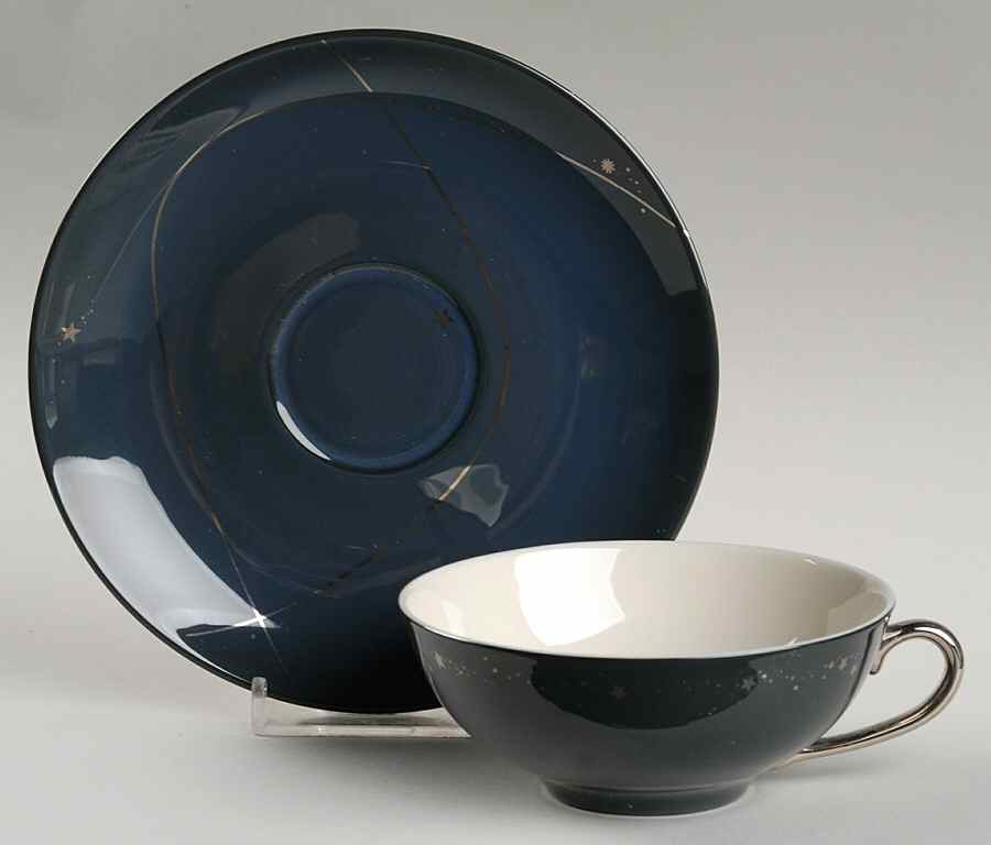 Starry Night Flat Cup & Saucer Set by Franciscan-1