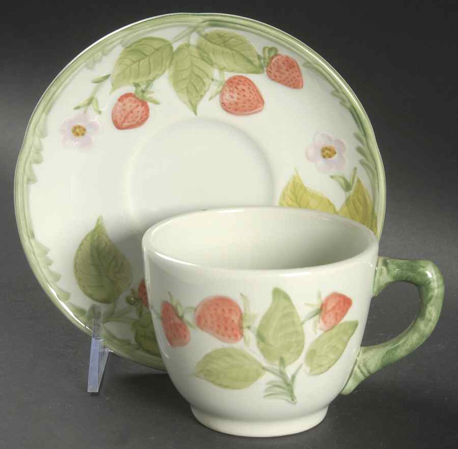 Strawberry Time Flat Cup & Saucer Set by Franciscan-1