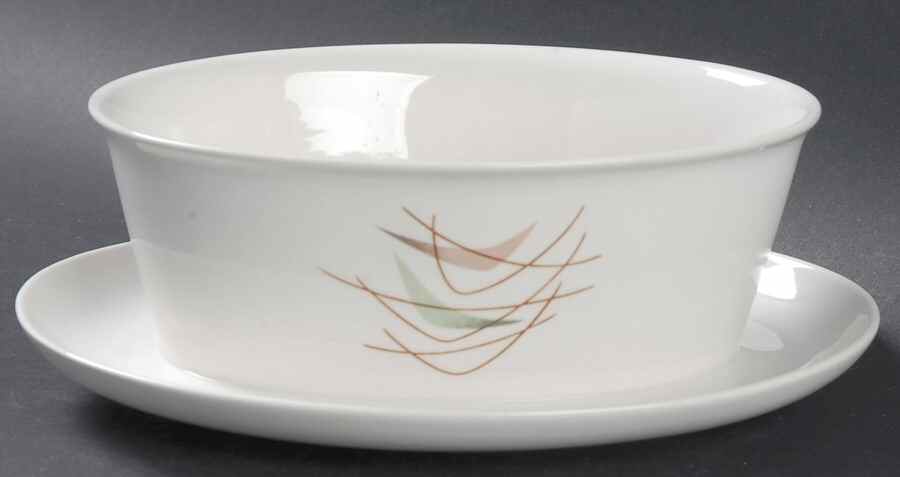 Swing Time Gravy Boat with Attached Underplate by Franciscan-1
