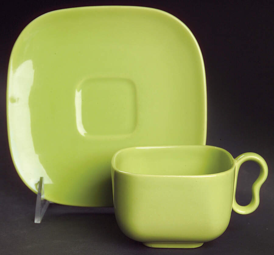 Tiempo Lime Green (Sprout) Flat Cup & Saucer Set by Franciscan-1
