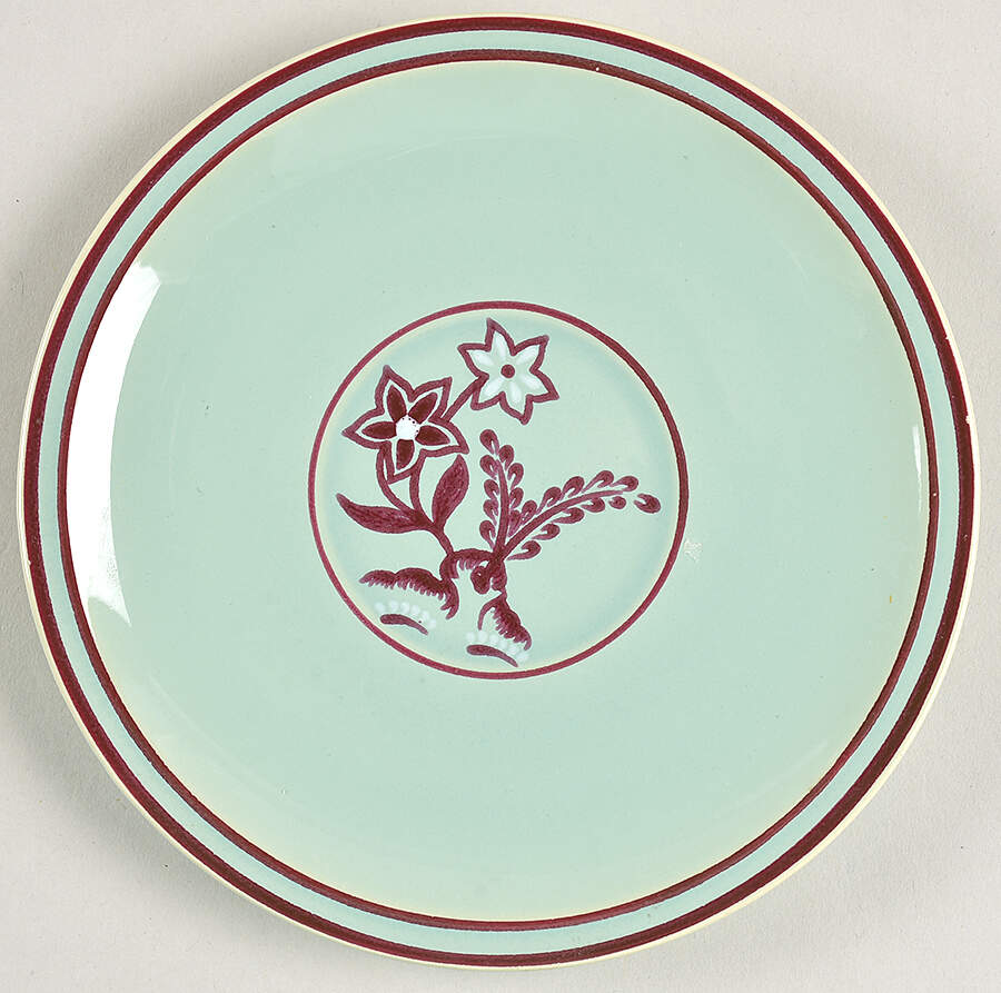 Tiger Flower Celadon Saucer by Franciscan-1