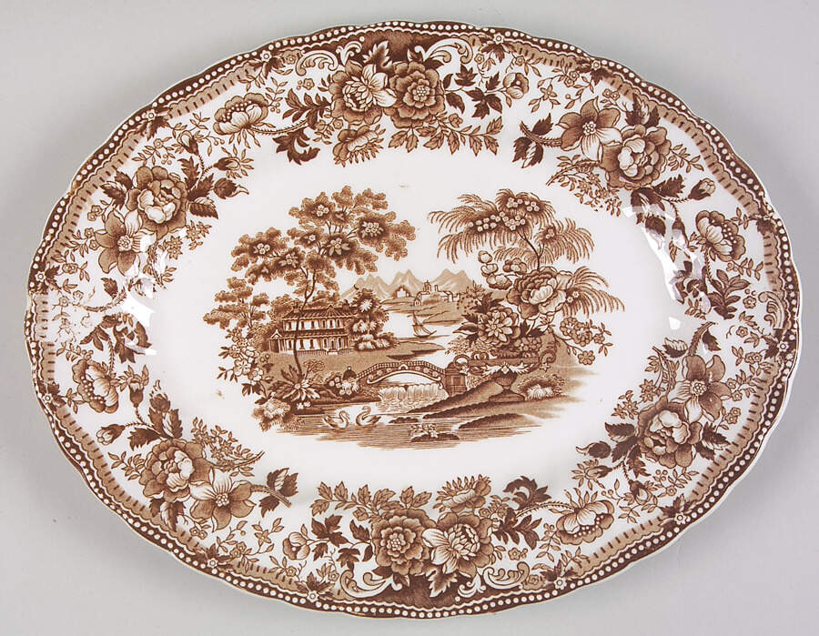 Tonquin Brown 12" Oval Serving Platter by Franciscan-1