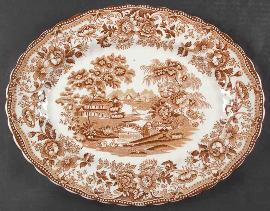 Tonquin Brown 14" Oval Serving Platter by Franciscan-1
