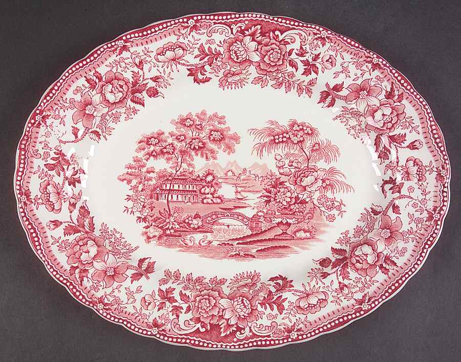 Tonquin Pink 12" Oval Serving Platter by Franciscan-1