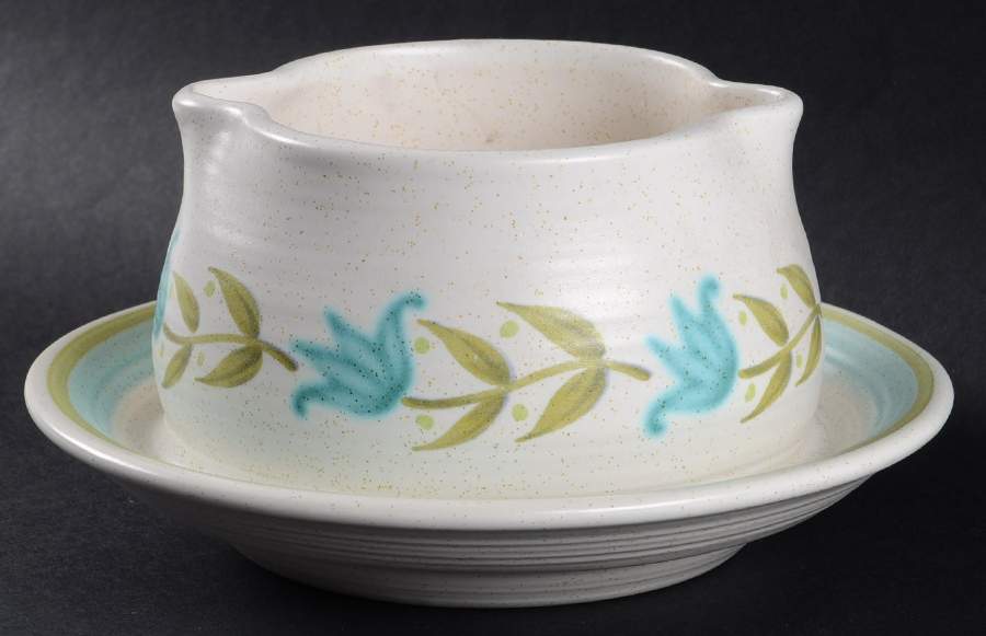Tulip Time Gravy Boat with Attached Underplate by Franciscan-1