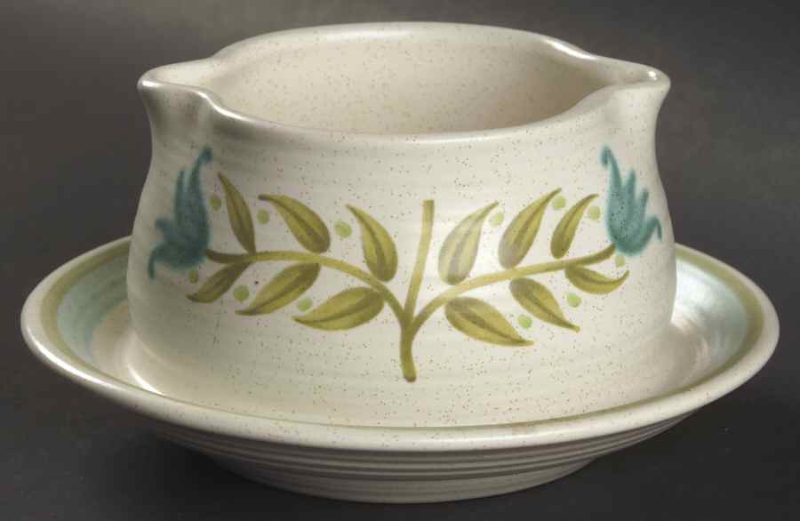 Tulip Time Gravy Boat with Attached Underplate by Franciscan-1