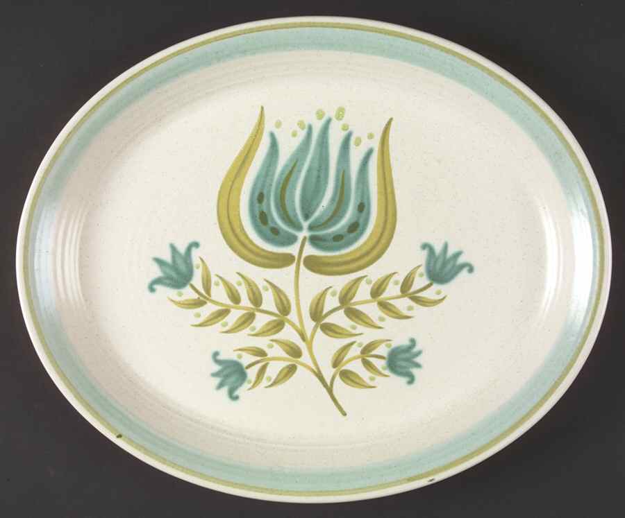 Tulip Time 13" Oval Serving Platter by Franciscan-1