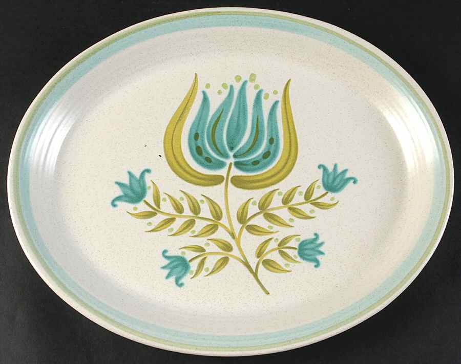 Tulip Time 14" Oval Serving Platter by Franciscan-1