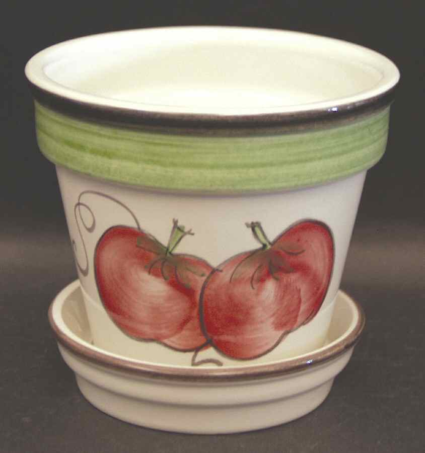 Vegetable Medley 3" Flower Pot & Underplate by Franciscan-1