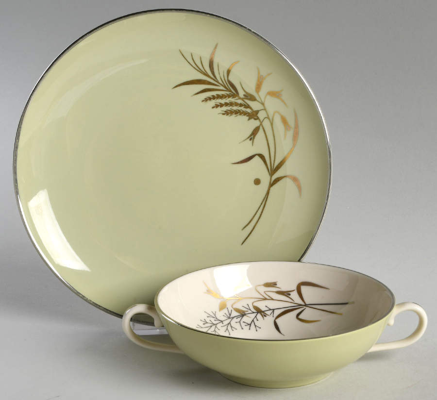 Willow Bouquet Flat Cream Soup Bowl & Dessert Plate/Saucer Set by Franciscan-1