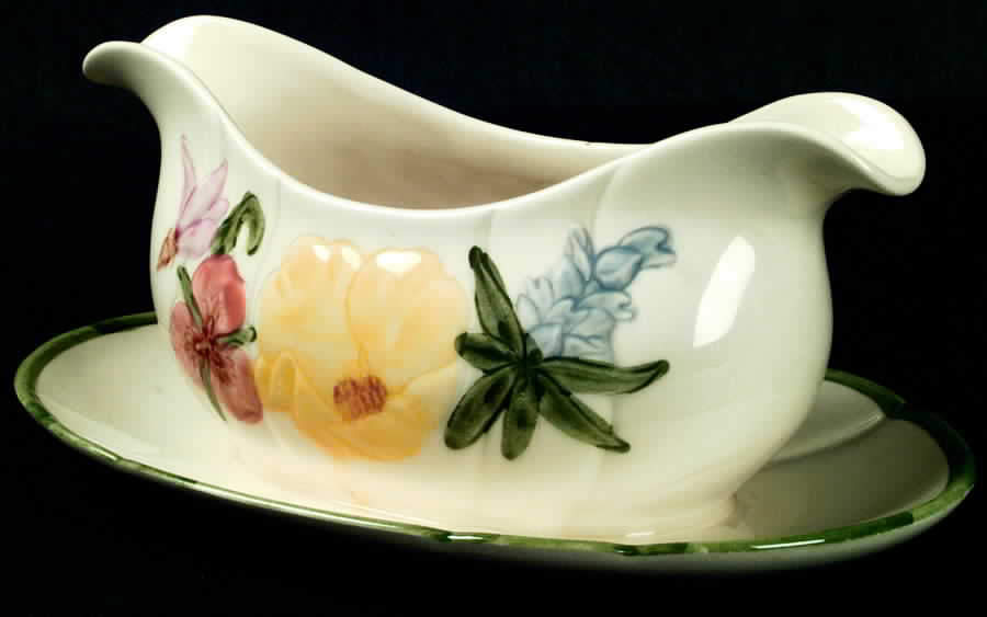 Wildflower Gravy Boat with Attached Underplate by Franciscan-1