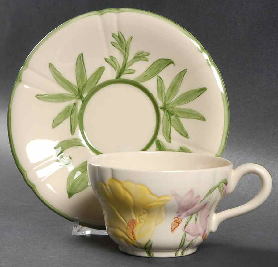 Wildflower Flat Cup & Saucer Set by Franciscan-1