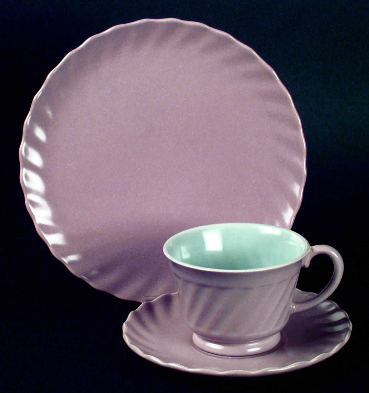 Wishmaker Mauve Footed Cup & Saucer Set by Franciscan-1