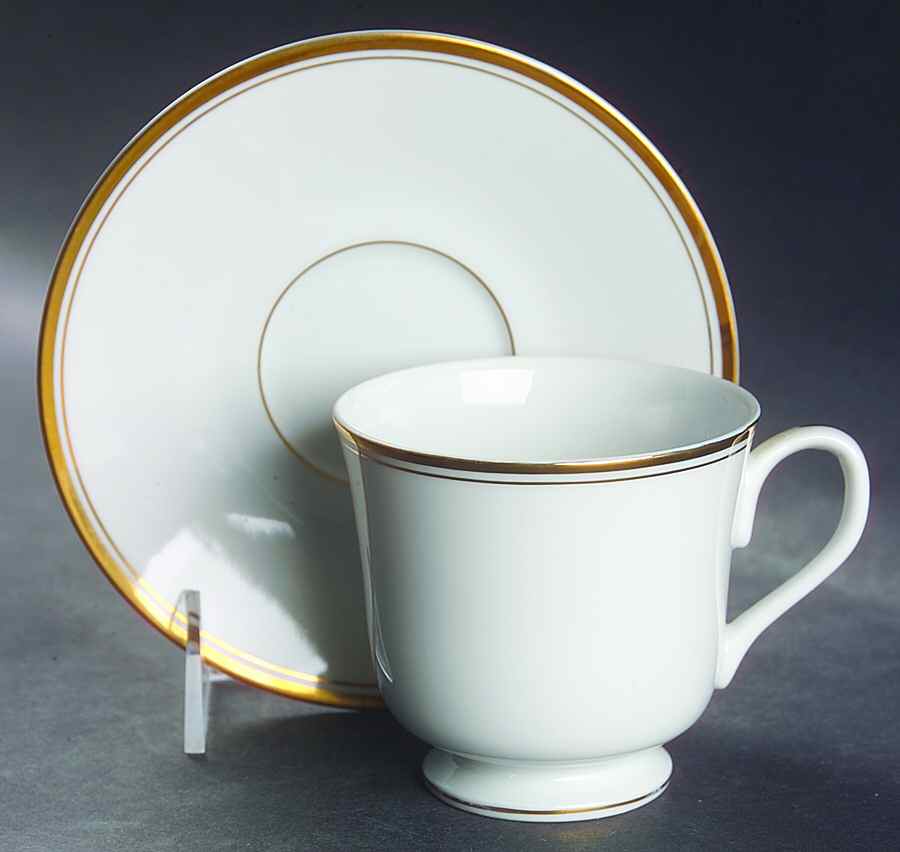 Argent Footed Cup & Saucer Set by Four Crown-1