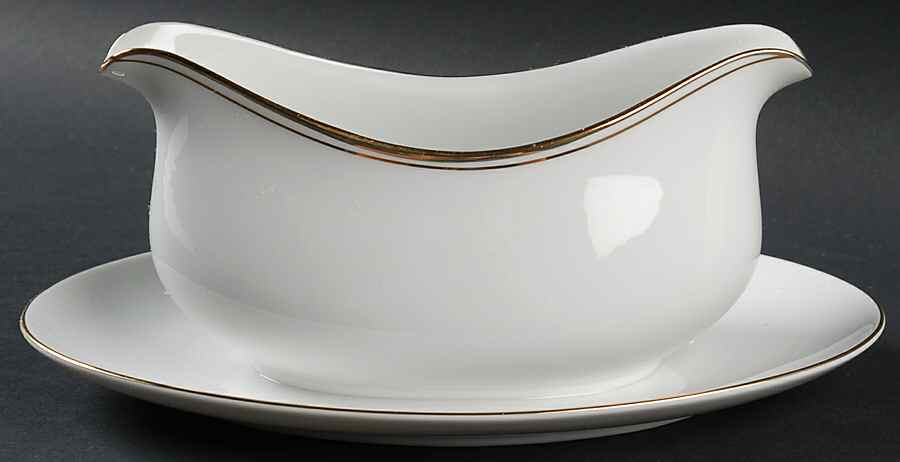 Argent Gravy Boat with Attached Underplate by Four Crown-1