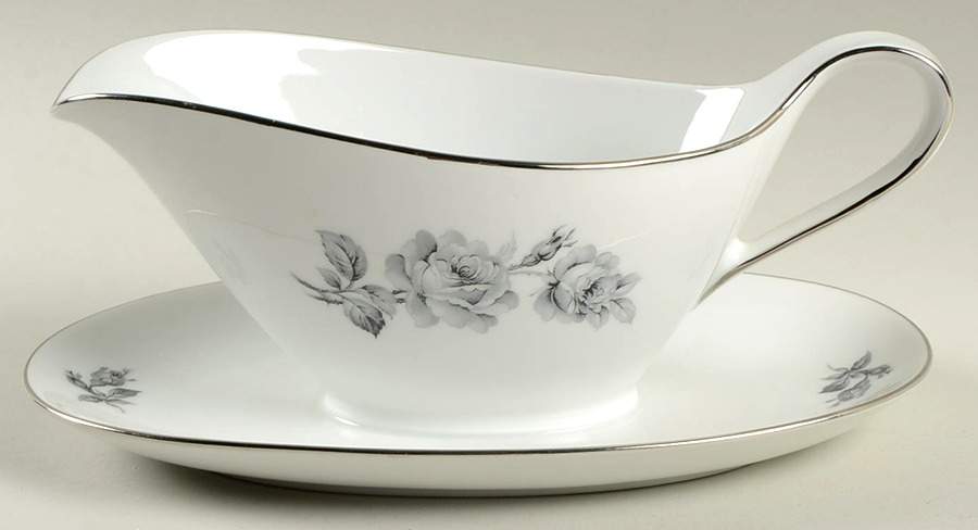 Royal Rose Gravy Boat with Attached Underplate by Foresight-1