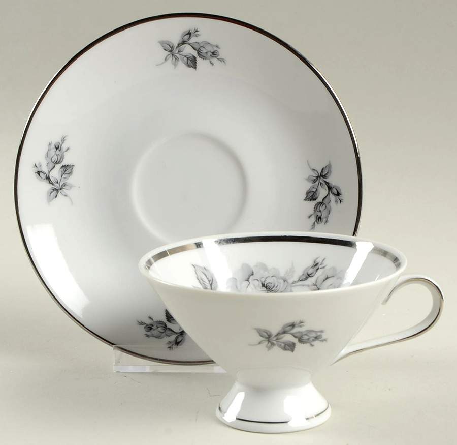 Royal Rose Footed Cup & Saucer Set by Foresight-1