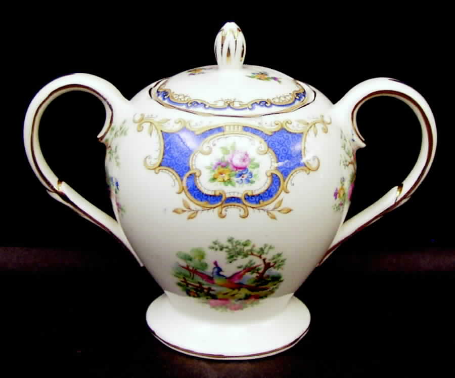 Broadway Medium Blue Sugar Bowl & Lid by Foley-1