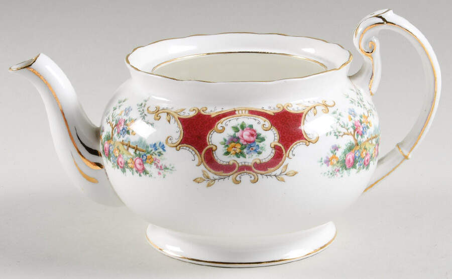 Broadway Maroon Teapot No Lid by Foley-1