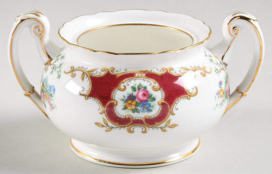 Broadway Maroon Sugar Bowl No Lid by Foley-1