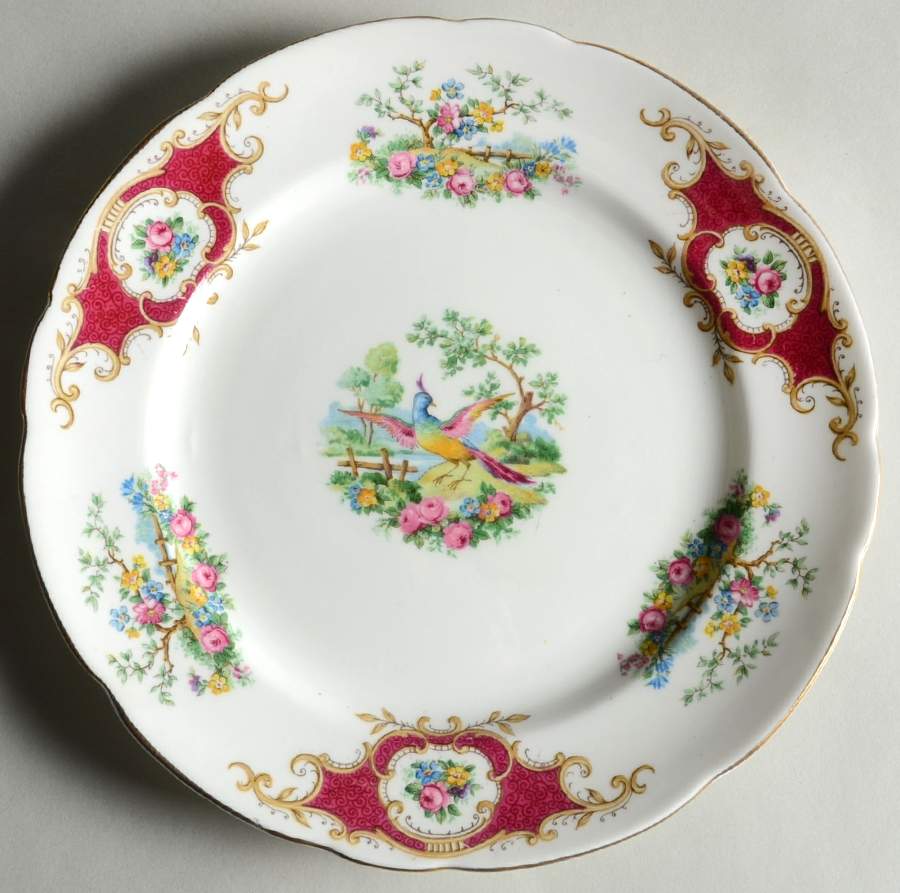 Broadway Maroon Salad Plate by Foley-1