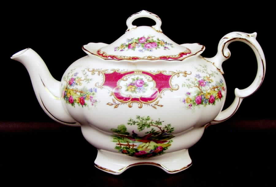 Broadway Maroon Teapot & Lid by Foley-1