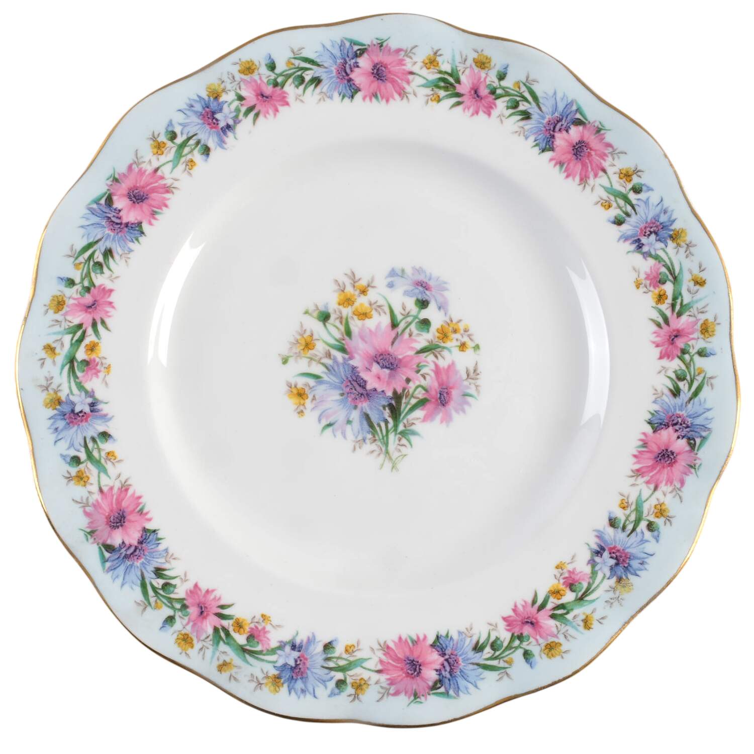 Cornflower Blue Luncheon Plate by Foley-1