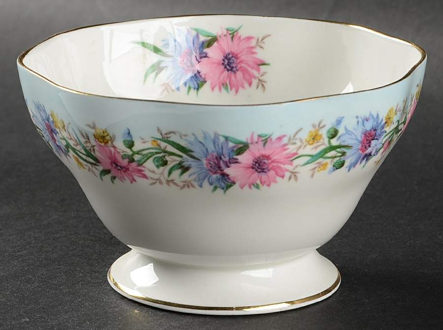 Cornflower Blue Open Sugar Bowl by Foley-1