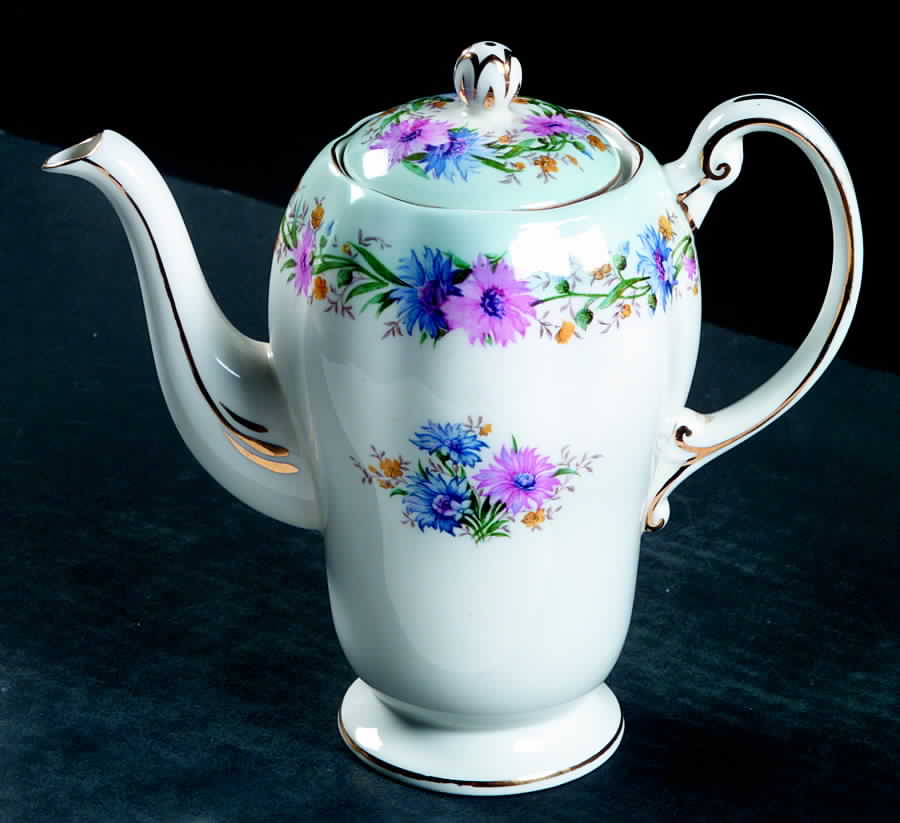 Cornflower Blue Small Coffee Pot & Lid by Foley-1