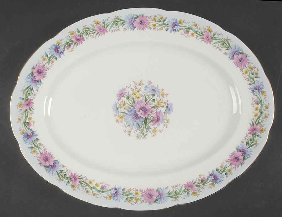 Cornflower Blue 13" Oval Serving Platter by Foley-1