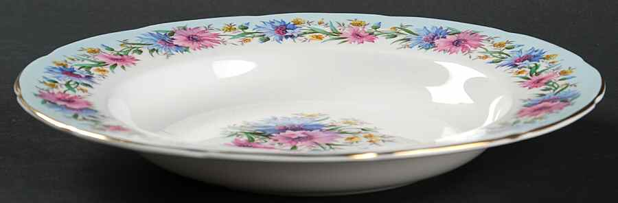 Cornflower Blue Rim Soup Bowl by Foley-1