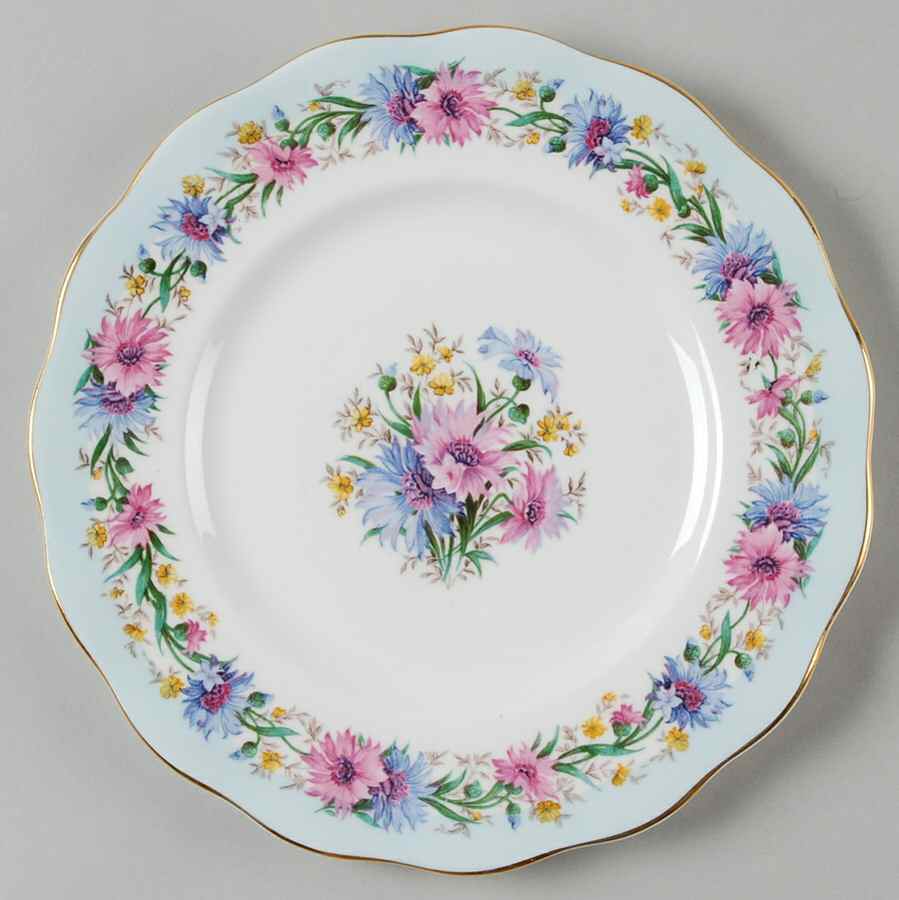Cornflower Blue Salad Plate by Foley-1