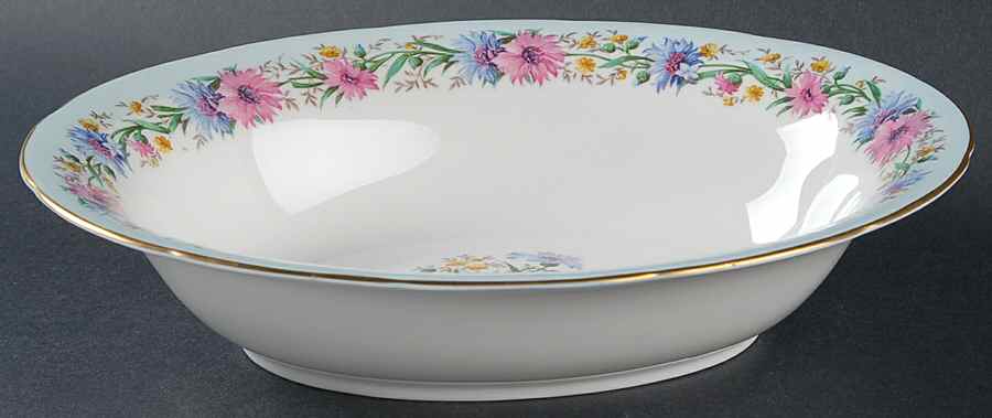 Cornflower Blue 9" Oval Vegetable Bowl by Foley-1