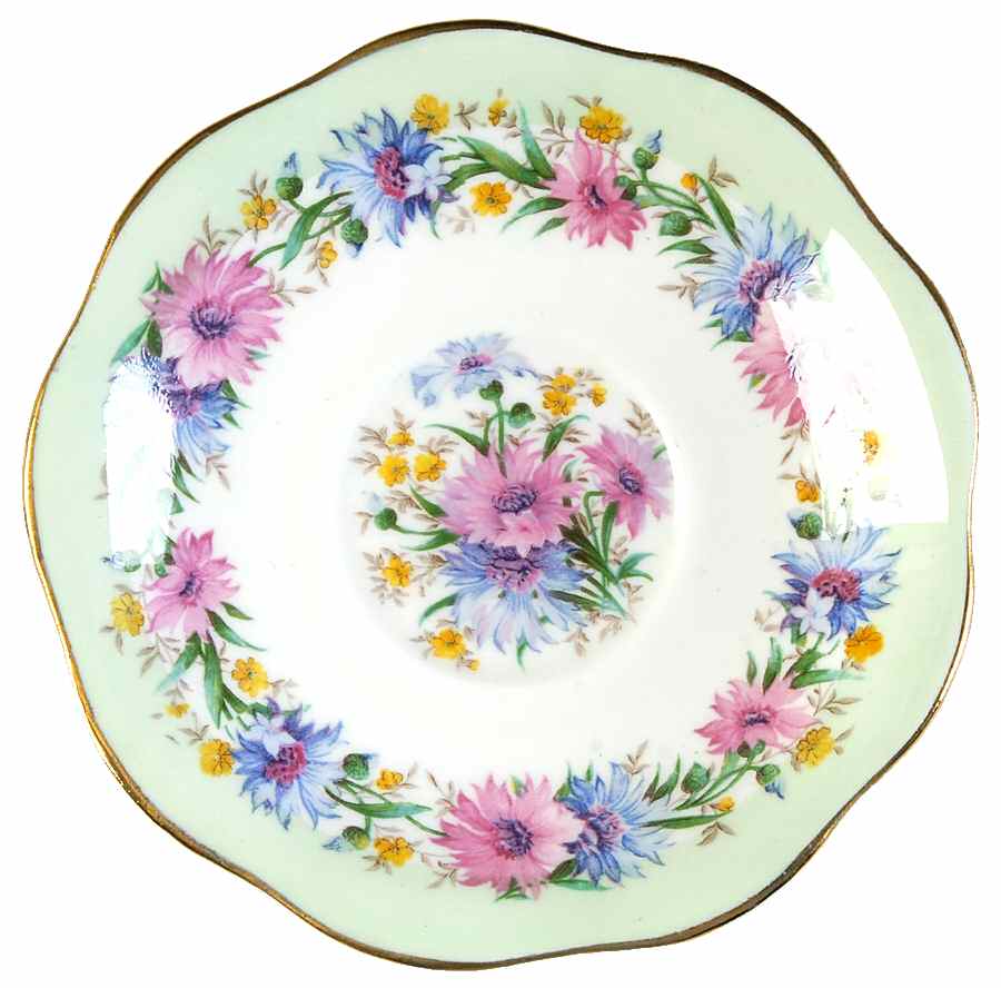 Cornflower Green Saucer by Foley-1