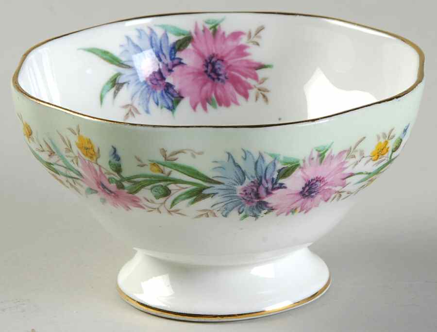 Cornflower Green Mini Open Sugar Bowl by Foley-1