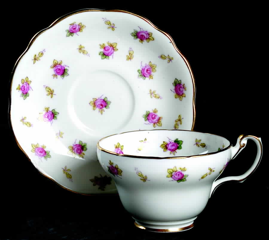 Dainty Rose Footed Cup & Saucer Set by Foley-1