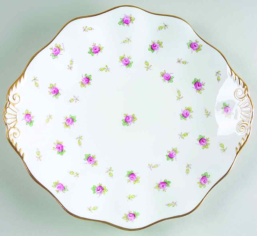 Dainty Rose Handled Cake Plate by Foley-1
