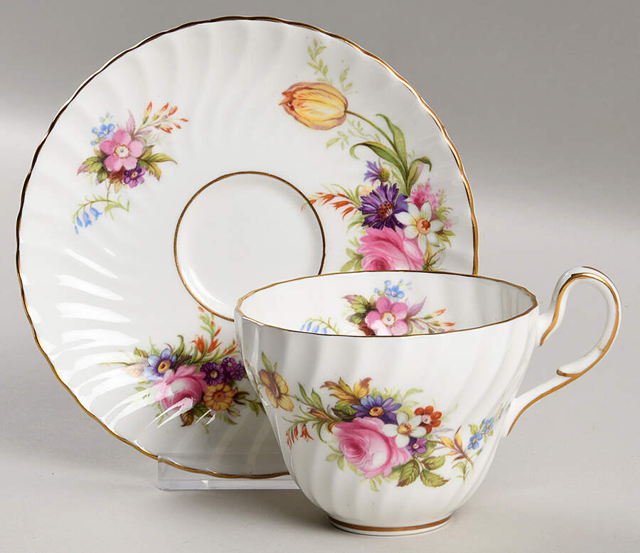 Devonshire Flat Cup & Saucer Set by Foley-1