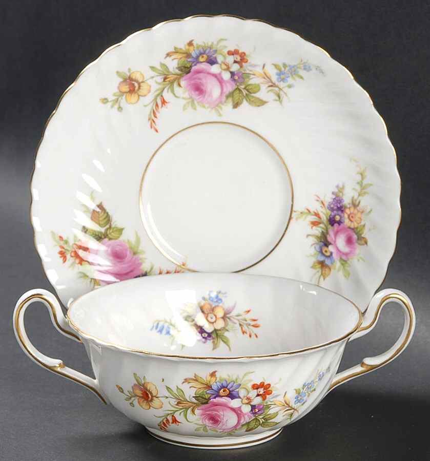 Devonshire Flat Cream Soup Bowl & Saucer Set by Foley-1