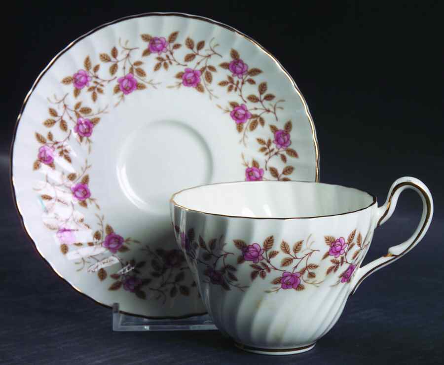 Enchantment (Swirl Rim) Flat Cup & Saucer Set by Foley-1