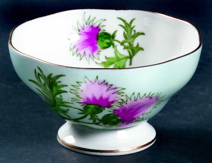 Glengarry Thistle Light Blue Mini Open Sugar Bowl by Foley-1