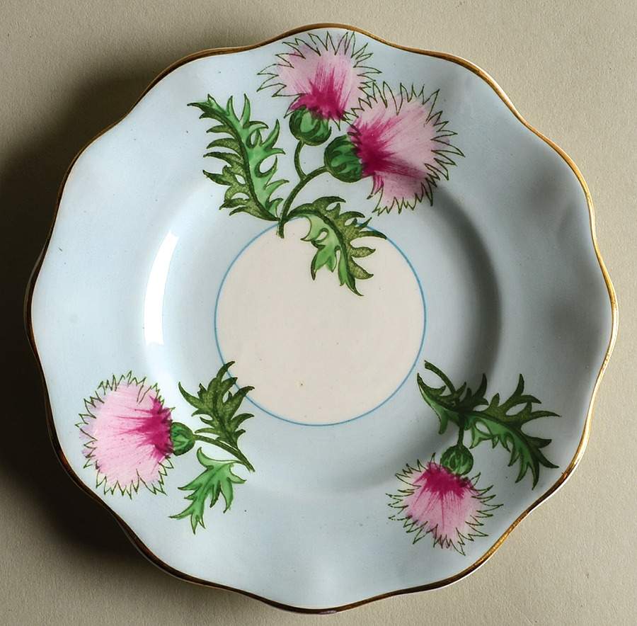 Glengarry Thistle Light Blue Bread & Butter Plate by Foley-1