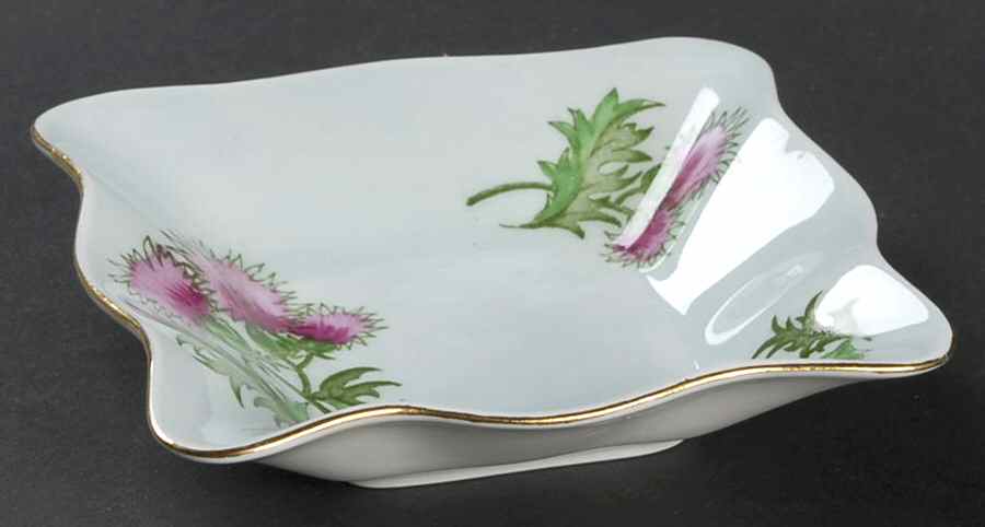 Glengarry Thistle Light Blue 5" Square Nut Dish by Foley-1