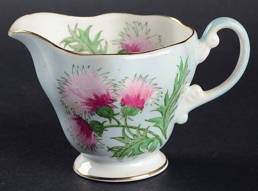 Glengarry Thistle Light Blue Mini Creamer by Foley-1