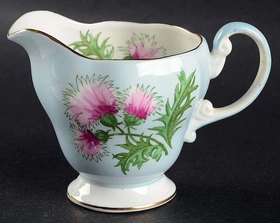 Glengarry Thistle Light Blue Creamer by Foley-1