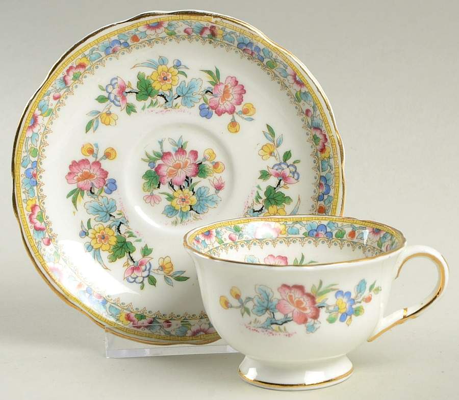 Ming Rose Footed Demitasse Cup & Saucer Set by Foley-1