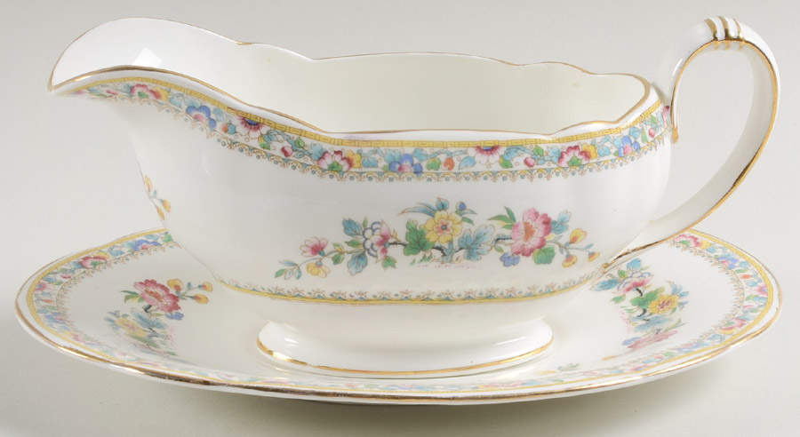 Ming Rose Gravy Boat & Underplate by Foley-1