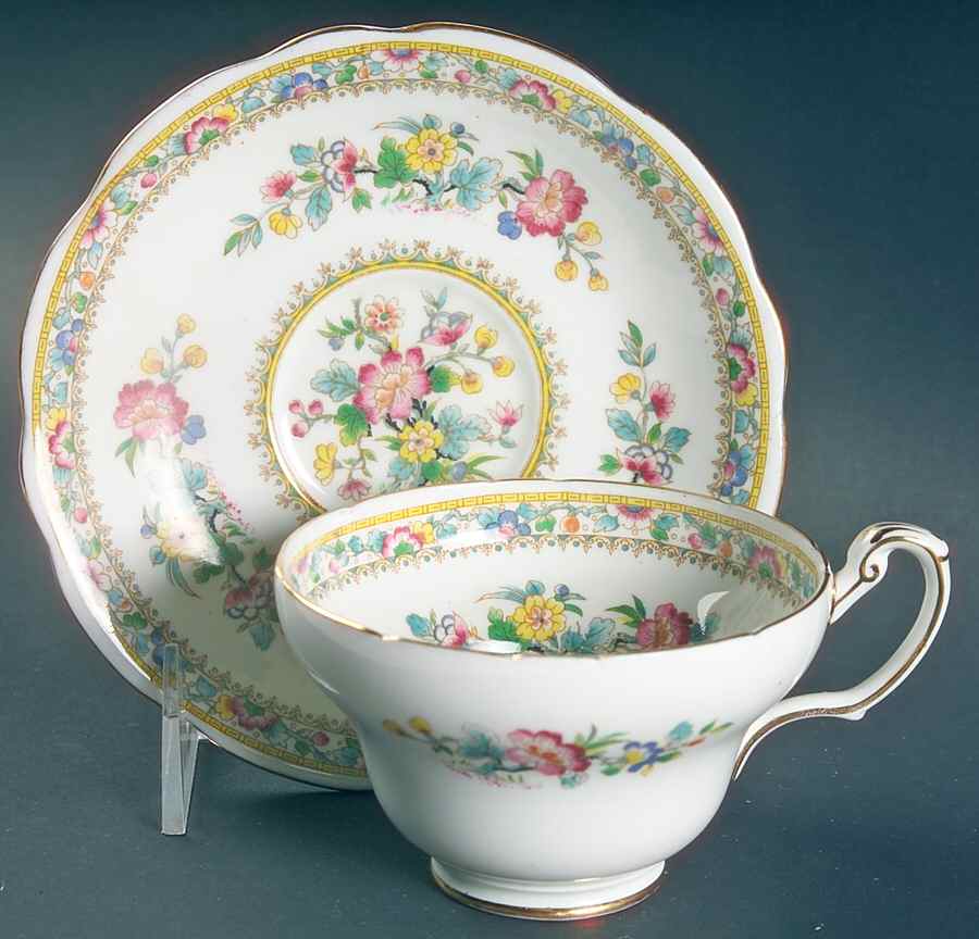 Ming Rose Footed Cup & Saucer Set by Foley-1