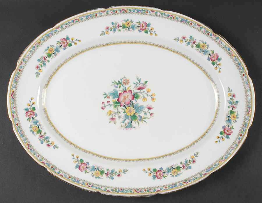 Ming Rose 15" Oval Serving Platter by Foley-1