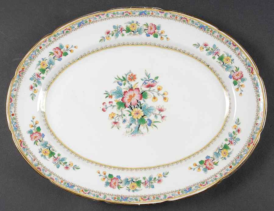 Ming Rose 13" Oval Serving Platter by Foley-1